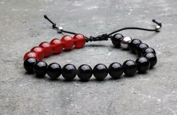 Bracelet en perles de cornaline et onyx 2