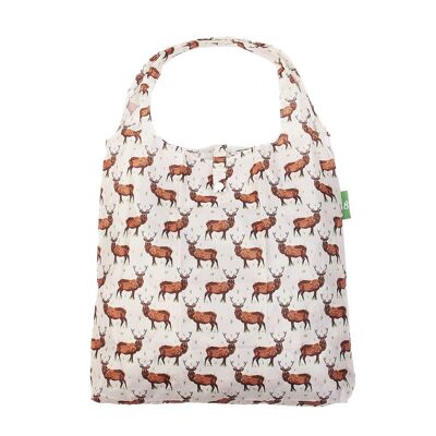Eco Chic Lightweight Foldable Reusable Shopping Bag Stags