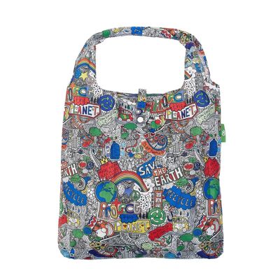 Bolsa de la compra reutilizable, plegable, ligera, Eco Chic Save the Planet