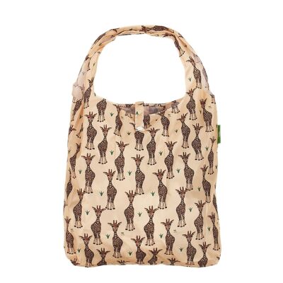 Eco Chic Lightweight Foldable Reusable Shopping Bag Giraffes