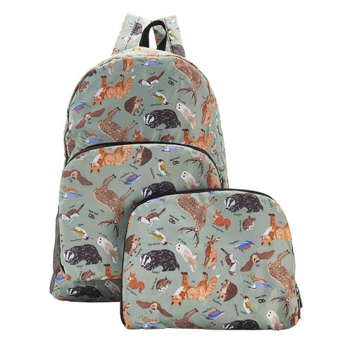 Eco Chic Lightweight Foldable Backpack Woodland