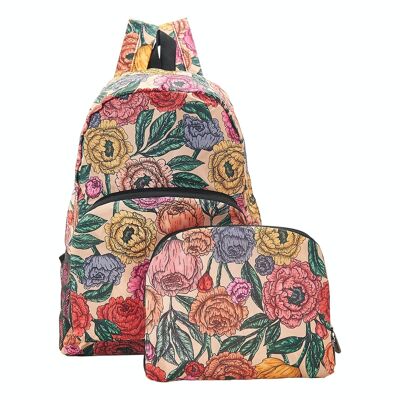 Eco Chic Lightweight Foldable Backpack Peonies