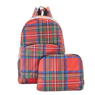 Eco Chic Leichter faltbarer Rucksack Tartan