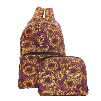 Eco Chic Lightweight Foldable Backpack Sunflower