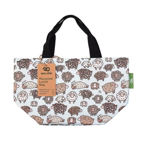 Eco Chic Lightweight Foldable Lunch Bag Cute Sheep