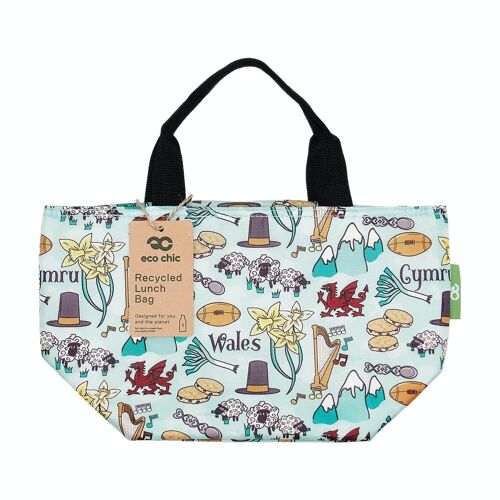 Eco Chic Lightweight Foldable Lunch Bag Wales Montage