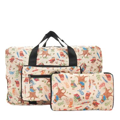 Eco Chic Lightweight Foldable Holdall Owl