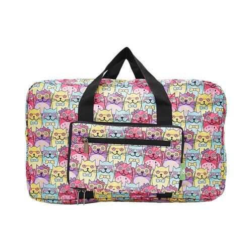 Eco Chic Lightweight Foldable Holdall Glasses Cats