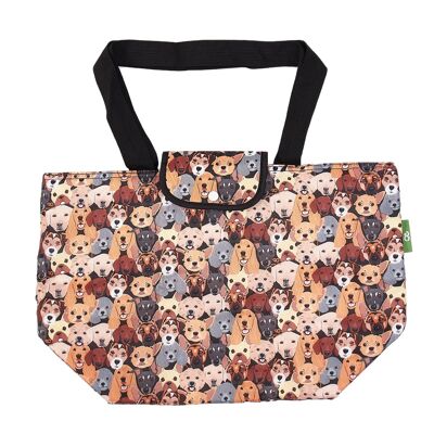 Eco Chic Lightweight Foldable Insulated Shopping Bag Stacking Dogs