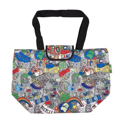 Bolsa de la compra con aislamiento, plegable, liviana, Eco Chic Save the Planet