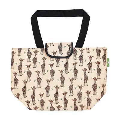 Eco Chic Lightweight Foldable Insulated Shopping Bag Giraffes