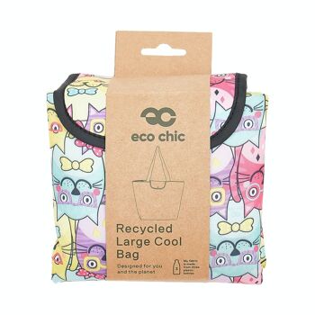 Eco Chic Léger Pliable Sac À Provisions Isotherme Lunettes Chats 2