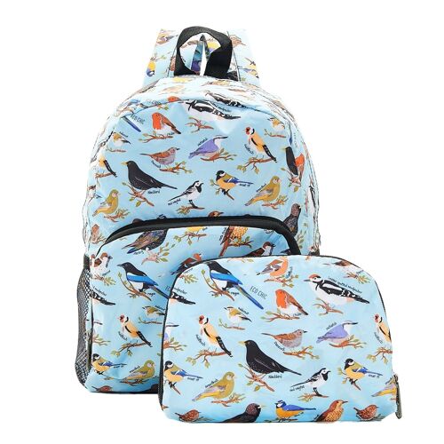 Eco Chic Lightweight Foldable Mini Backpack Wild Birds