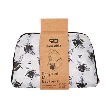 Mini sac à dos pliable léger Eco Chic Bumble Bees 3