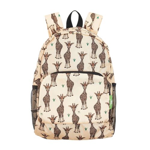 Eco Chic Lightweight Foldable Mini Backpack Giraffes