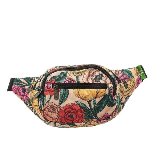 Eco Chic Lightweight Foldable Bum Bag Peonies