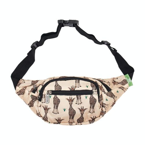 Eco Chic Lightweight Foldable Bum Bag Giraffes