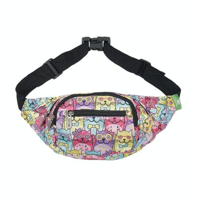 Eco Chic Lightweight Foldable Bum Bag Glasses Cats