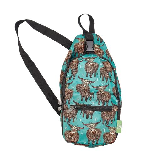 Eco Chic Lightweight Foldable Crossbody Bag Highland Cow