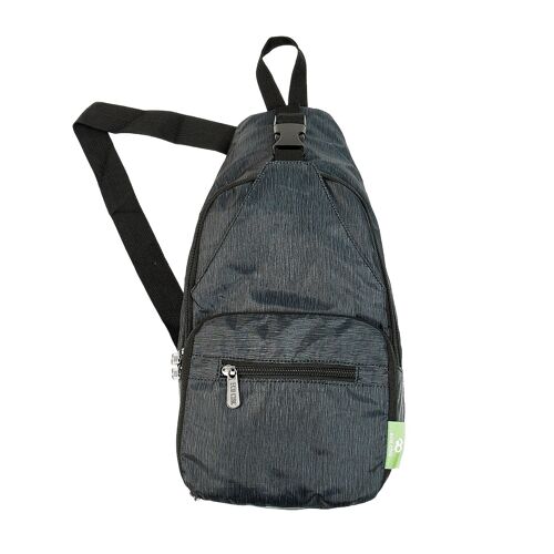 Eco Chic Lightweight Foldable Crossbody Bag Black