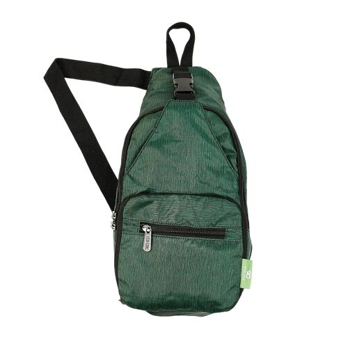 Eco Chic Lightweight Foldable Crossbody Bag Pine Green