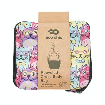 Eco Chic Sac à Bandoulière Pliable Léger Lunettes Chats 2