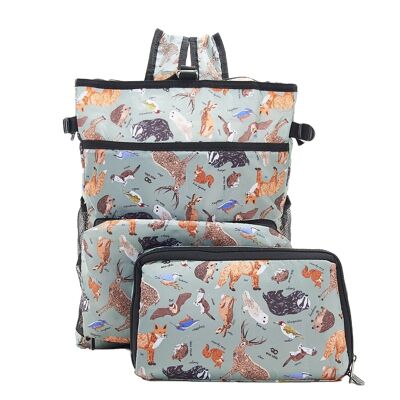 Eco Chic Lightweight Foldable Backpack Cooler Woodland