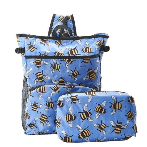 Eco Chic Lightweight Foldable Backpack Cooler Bees