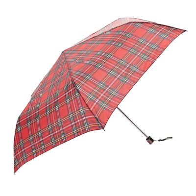 Eco Chic Faltbarer Mini Regenschirm Tartan