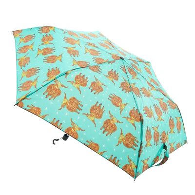 Eco Chic Foldable Mini Umbrella Highland Cow