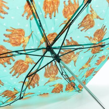 Eco Chic Mini Parapluie Pliable Vache Highland 3