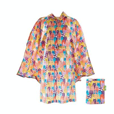 Eco Chic Poncho Adulte Imperméable Pliable Chats Empilables
