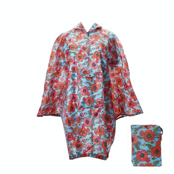 Poncho Adulte Pliable Imperméable Eco Chic Coquelicots 1