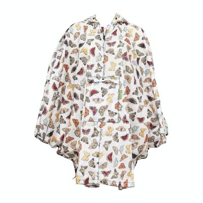 Eco Chic Waterproof Foldable Adult Poncho Wild Butterflies