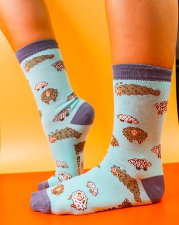 Eco Chic Chaussettes en bambou écologiques Moutons mignons 4