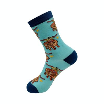 Eco Chic Eco-Friendly Bamboo Socks Highland Cow