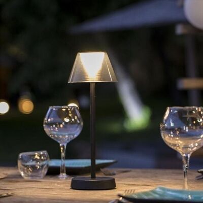 Lámpara de mesa LED inalámbrica BEVERLY BLACK H34cm