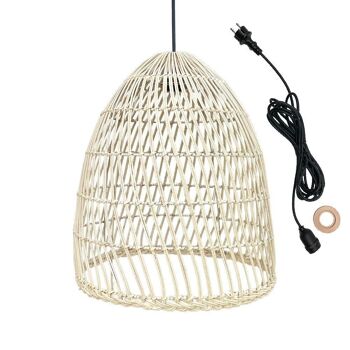 Suspension sur secteur pour l'extérieur PAULO OUTDOOR CABLE en rotin naturel style bohème 5m de longueur de câble 2