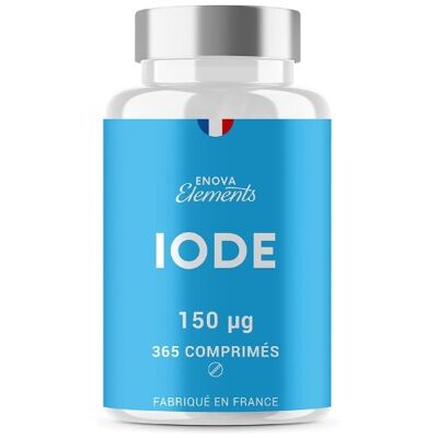 IODE 150 MCG | 365 petits comprimés | Iode thyroide | Fabriqué en France | Iodure de Potassium | Complement alimentaire | Sans additifs indésirables