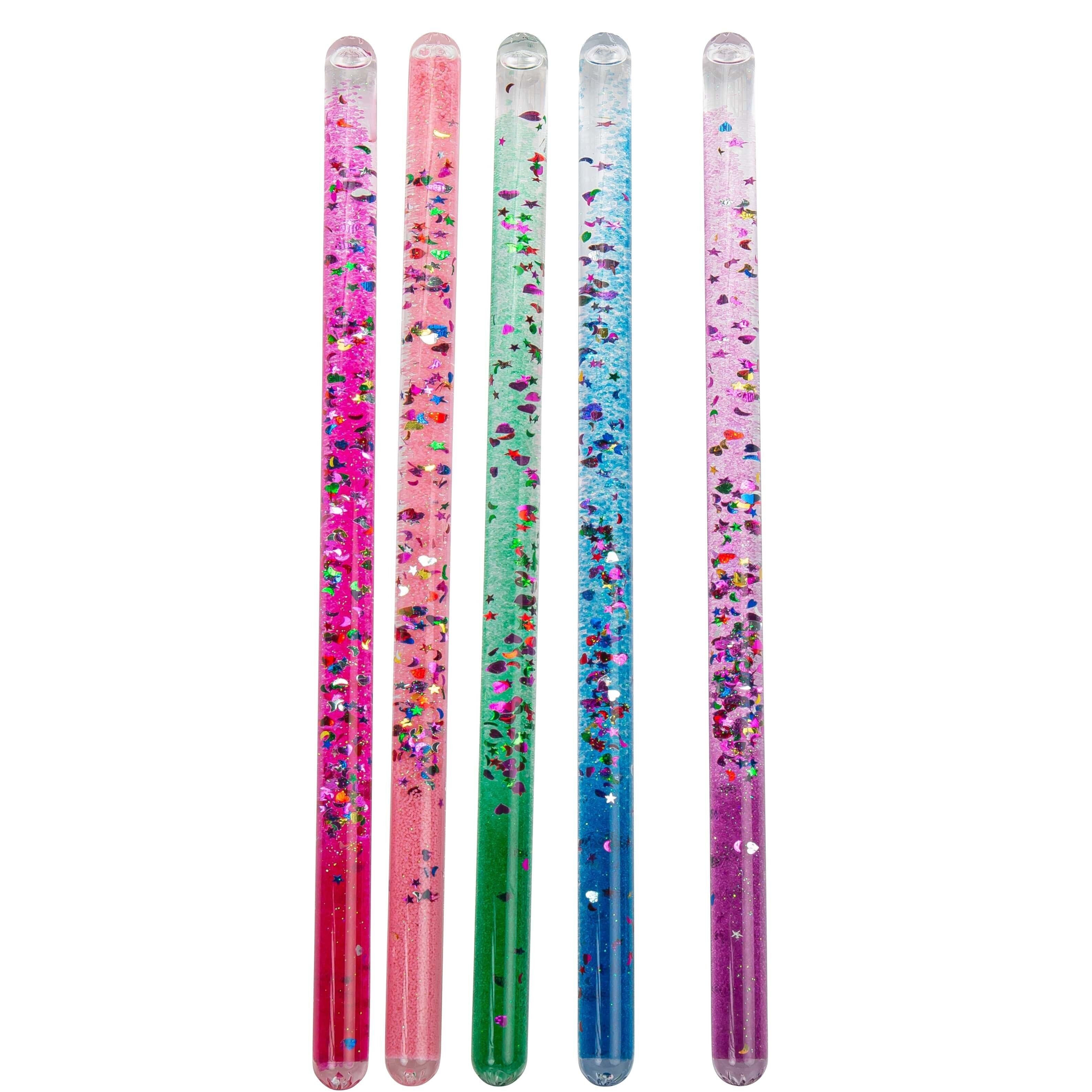 BACCHETTA MAGICA con sabbia e glitter (set da 5)
