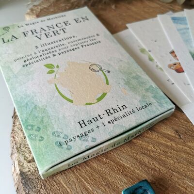 HAUT-RHIN - Cofanetto "La France en Vert" - 5 illustrazioni per scoprire un dipartimento