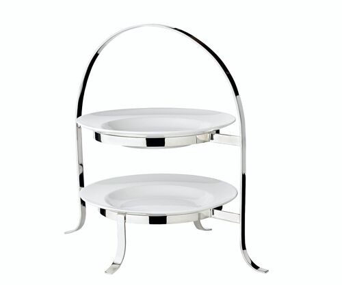 Etagere Sina (Höhe 33 cm), für 2 Teller Ø 20 bis 28 cm, schwerversilbert