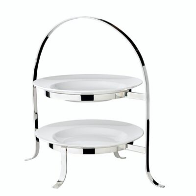 Cake stand Sina (height 33 cm), for 2 plates Ø 20 to 28 cm, heavy silver plated