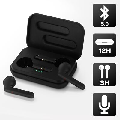 Akashi Technology - Ecouteurs Bluetooth True Wireless - Noir