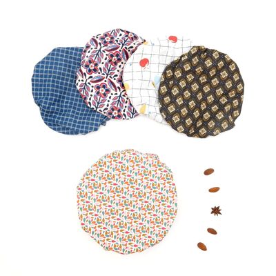 Coated cotton bowl cover / food cap