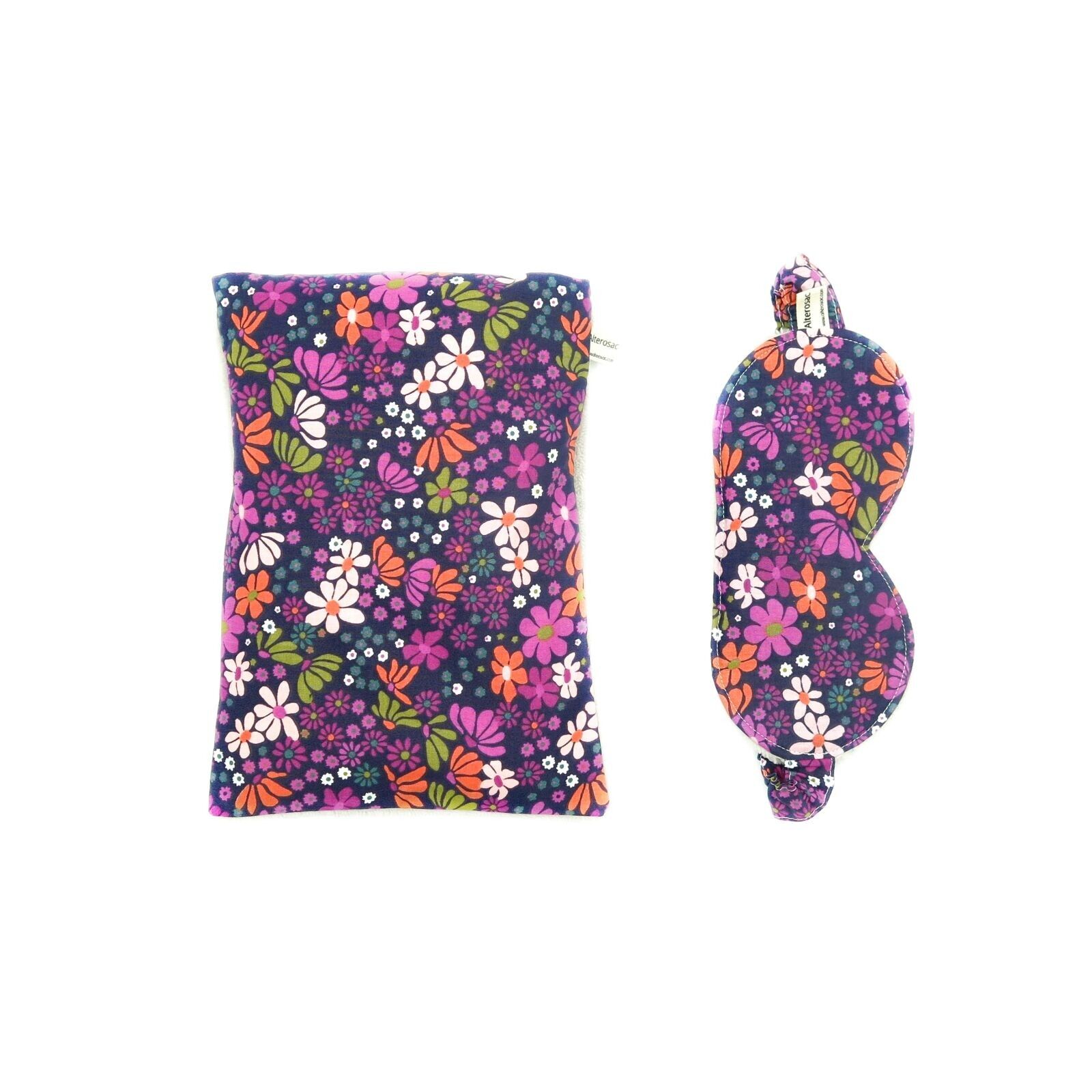 Kit benessere: borsa dell'acqua calda ai semi di lino e maschera notturna