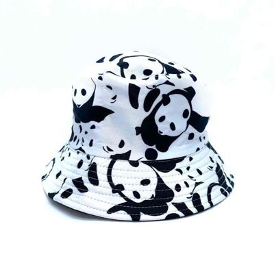 Cappello pescatore reversibile Xw2026 panda bianco