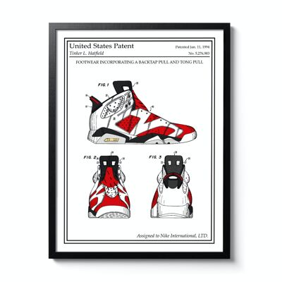 Poster di brevetto a colori Air Jordan