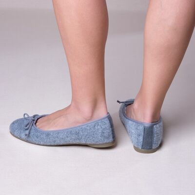Ballerina slippers for home with travel bag Gray