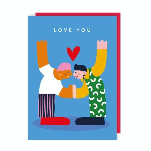 Love You Blue Card Pack of 6